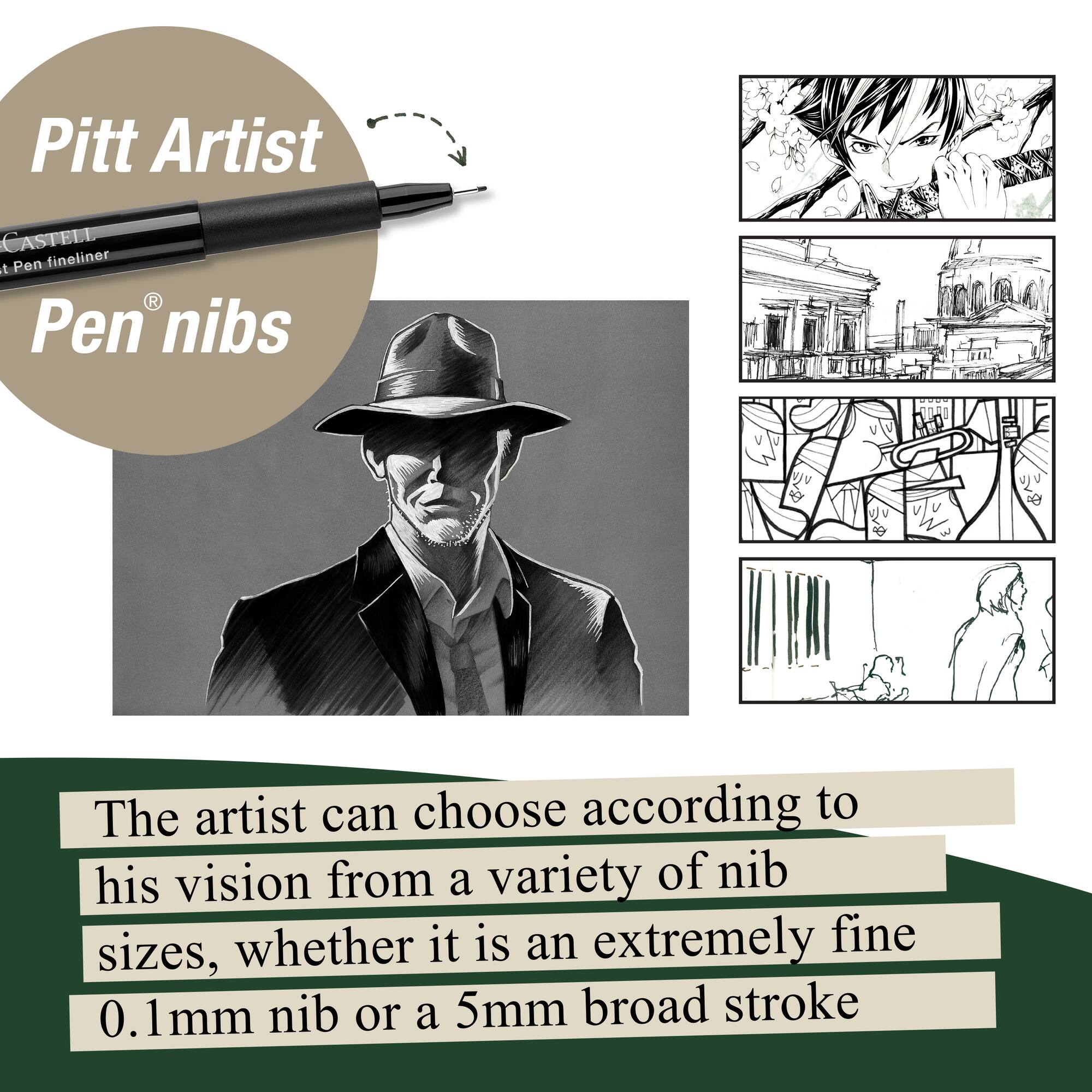 Faber-Castell® PITT® 8 Piece Black Artist Pen Set